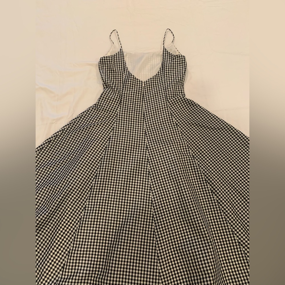 Ralph Lauren Black and White Gingham Midi Dress - Picture 7 of 8